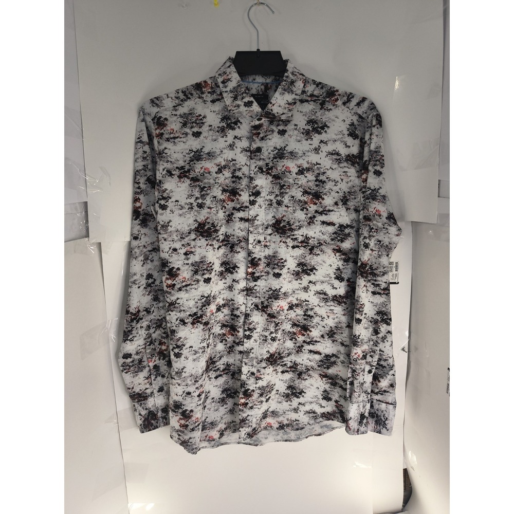 Kenneth Cole AWEARNESS Slim Fit Shirt Mens M Chillflex Stretch Abstract